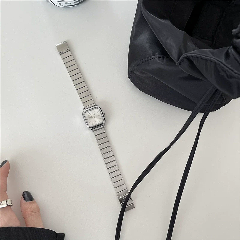 Women's Alloy Square Dial Bamboo Casual Quartz Watch - Image 3
