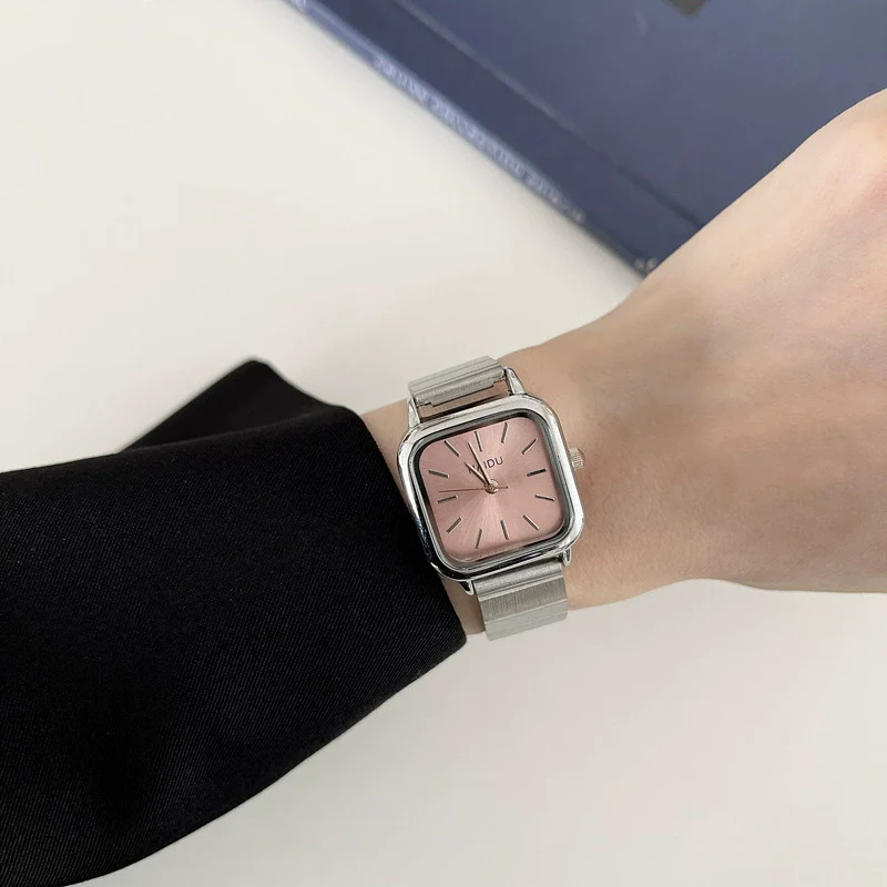 Women's Alloy Square Dial Bamboo Casual Quartz Watch - Image 5