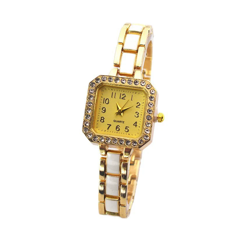 Women's Alloy Square Diamondencrusted Oildropping Bracelet Watch Casual Style - Image 5