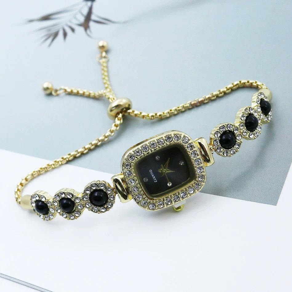 Women's Alloy Square Quartz Bracelet Watch Fashion Diamondencrusted - Image 10