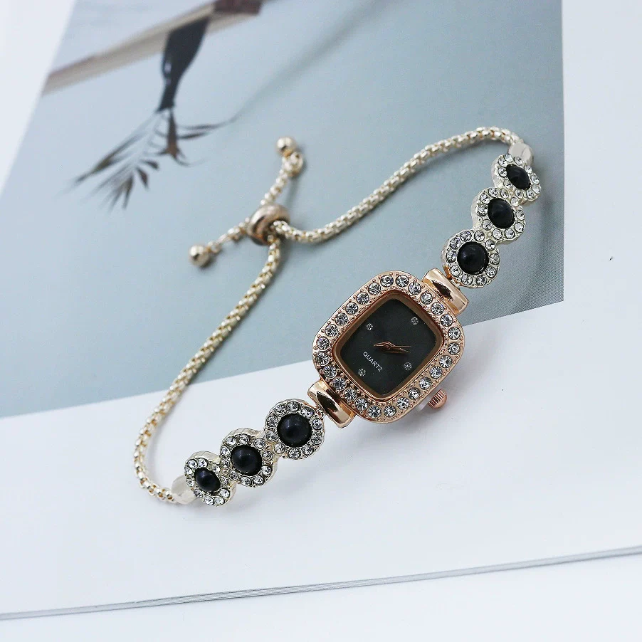 Women's Alloy Square Quartz Bracelet Watch Fashion Diamondencrusted - Image 6