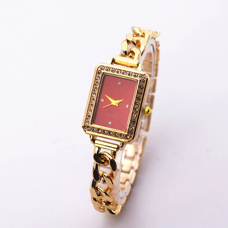 Women's Alloy Square Rhinestone Bracelet Quartz Watch Leisure Style - Image 5