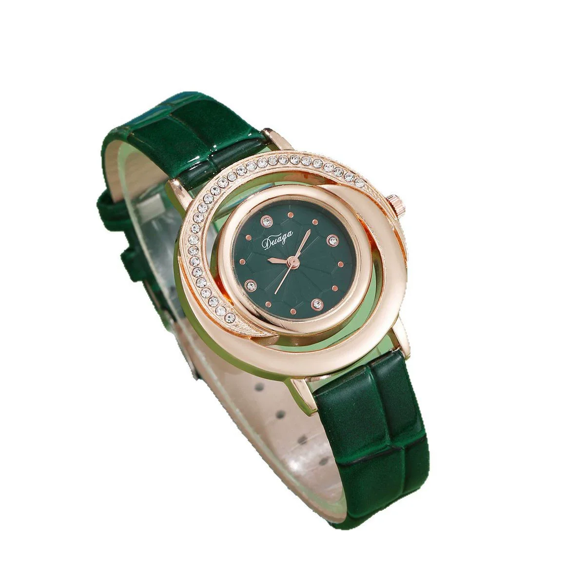 Women's Alloy Stainless Steel Imitation Leather Diamond Snake Pattern Quartz Belt Watch Jewelry Set - Image 5