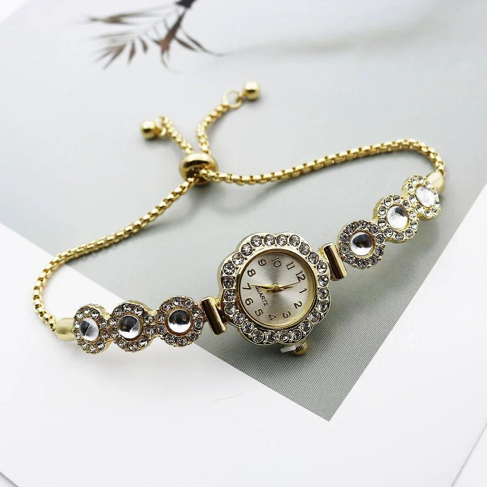 Women's Alloy Stainless Steel Luxury Elegant Fashion Quartz Watch With Chalcedony Bracelet And Pull Rope Free Adjustment - Image 10