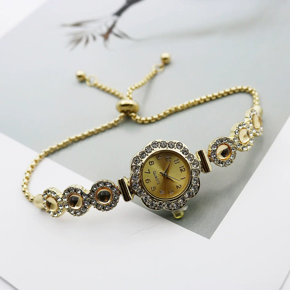 Women's Alloy Stainless Steel Luxury Elegant Fashion Quartz Watch With Chalcedony Bracelet And Pull Rope Free Adjustment - Image 9
