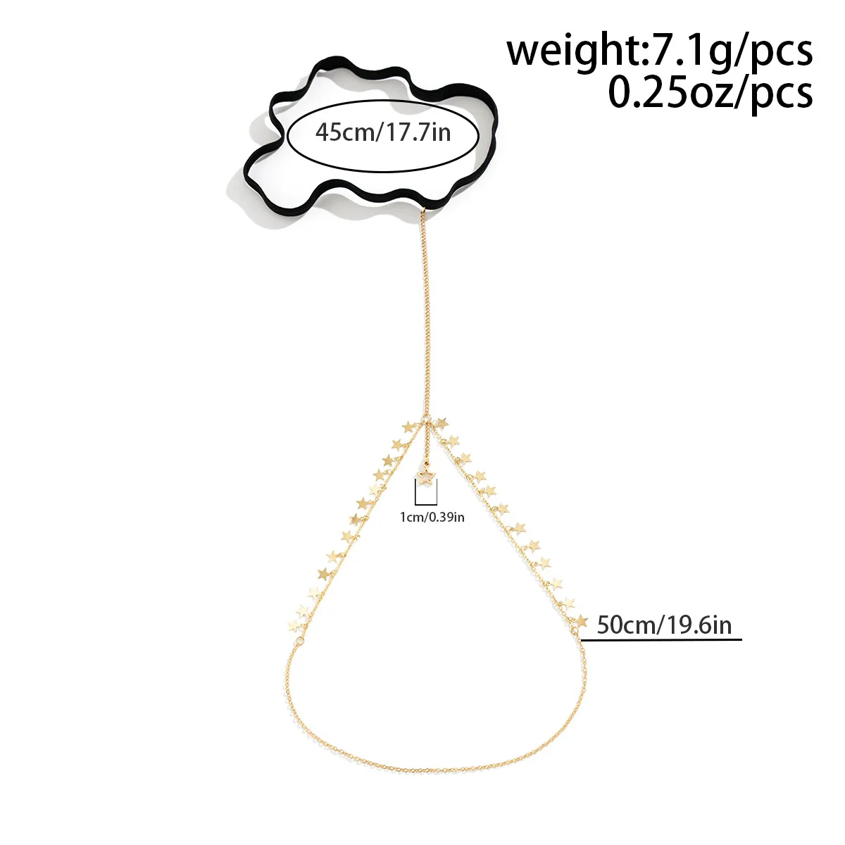 Women's Alloy Star Pendant Tassel Thigh Chain With Artificial Gemstones And Semiprecious Stones Inlay - Image 5