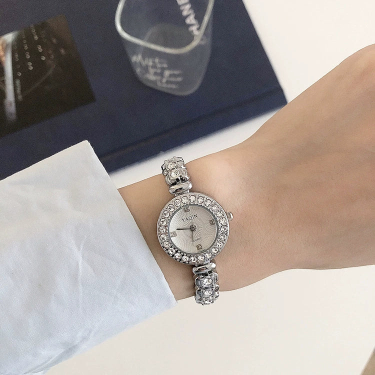 Women's Alloy Steel Band Fashion Compact Dial Bracelet Watch