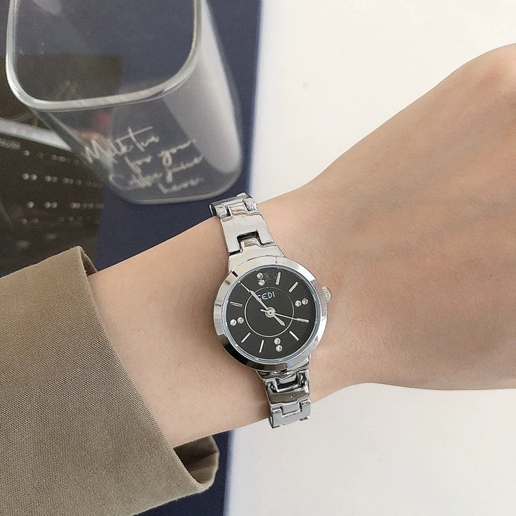 Women's Alloy Steel Band Fashion Compact Dial Bracelet Watch - Image 2
