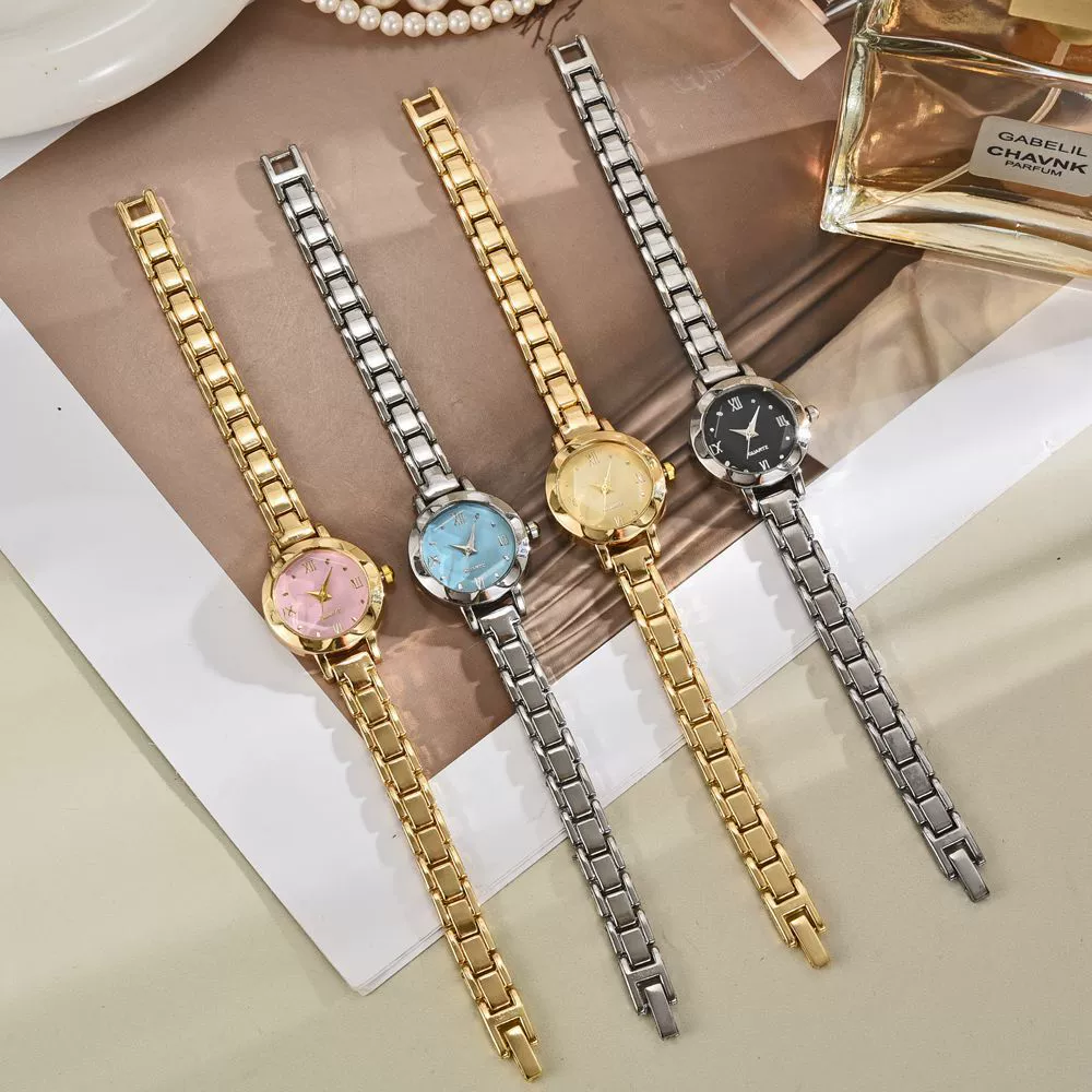 Women's Alloy Strap Round Dial Casual Retro Light Luxury Student Watch - Image 2