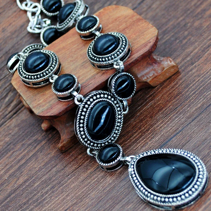 Women's Alloy Turquoise Drop Shape Electroplated Jewelry Pendant Necklace - Image 4