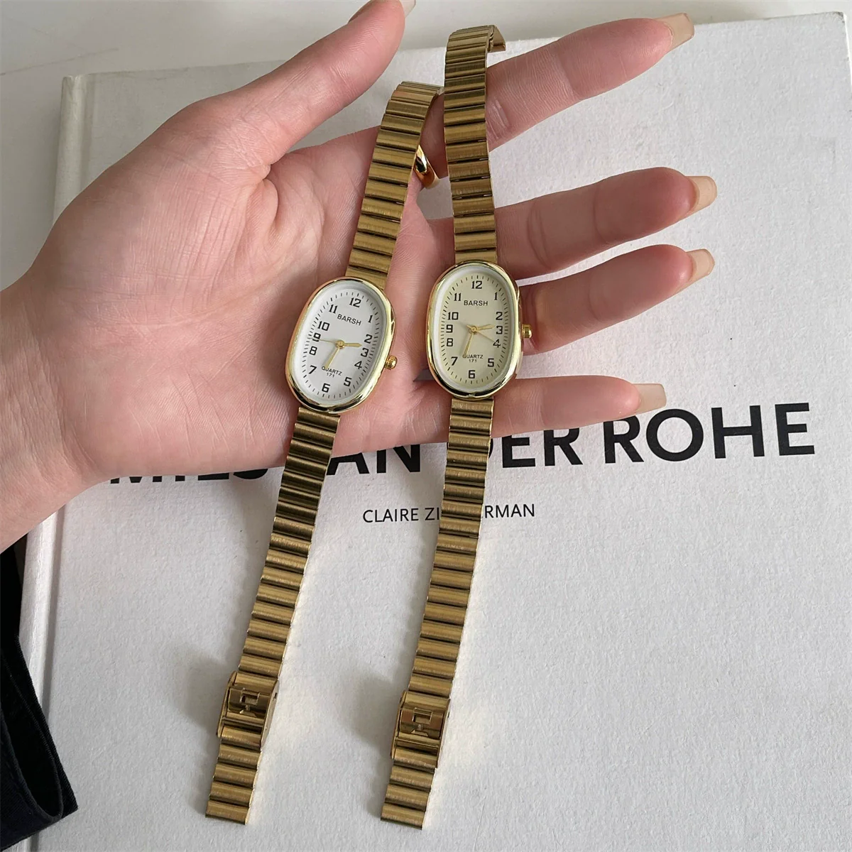 Women's Alloy Watch With Rose Gold Buckle Round Dial And Onion Crown Simple Elegant Retro Leisure Style - Image 4