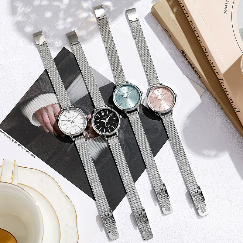 Women's Alloy Watch With Round Dial And Stainless Steel Clasp Simple Elegant Light Luxury Style - Image 2