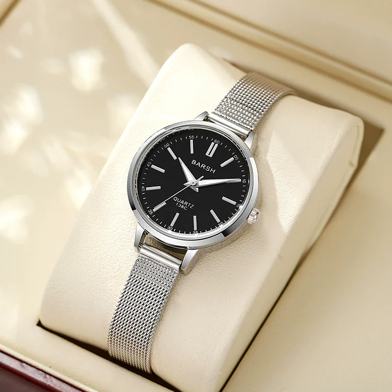 Women's Alloy Watch With Round Dial And Stainless Steel Clasp Simple Elegant Light Luxury Style - Image 4