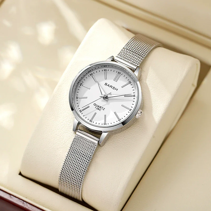 Women's Alloy Watch With Round Dial And Stainless Steel Clasp Simple Elegant Light Luxury Style - Image 9