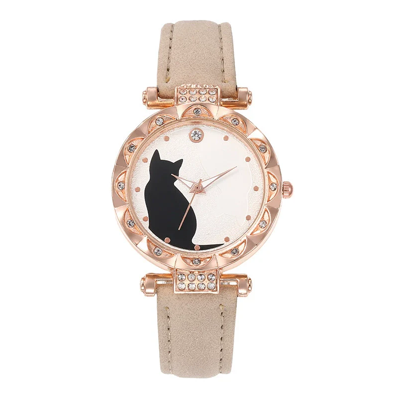 Women's Belt Watch Alloy Case Imitation Leather Strap Stainless Steel Clasp Round Dial Leisure Style - Image 5