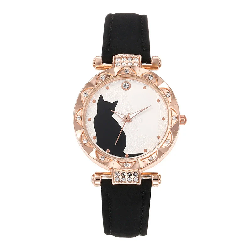 Women's Belt Watch Alloy Case Imitation Leather Strap Stainless Steel Clasp Round Dial Leisure Style - Image 9