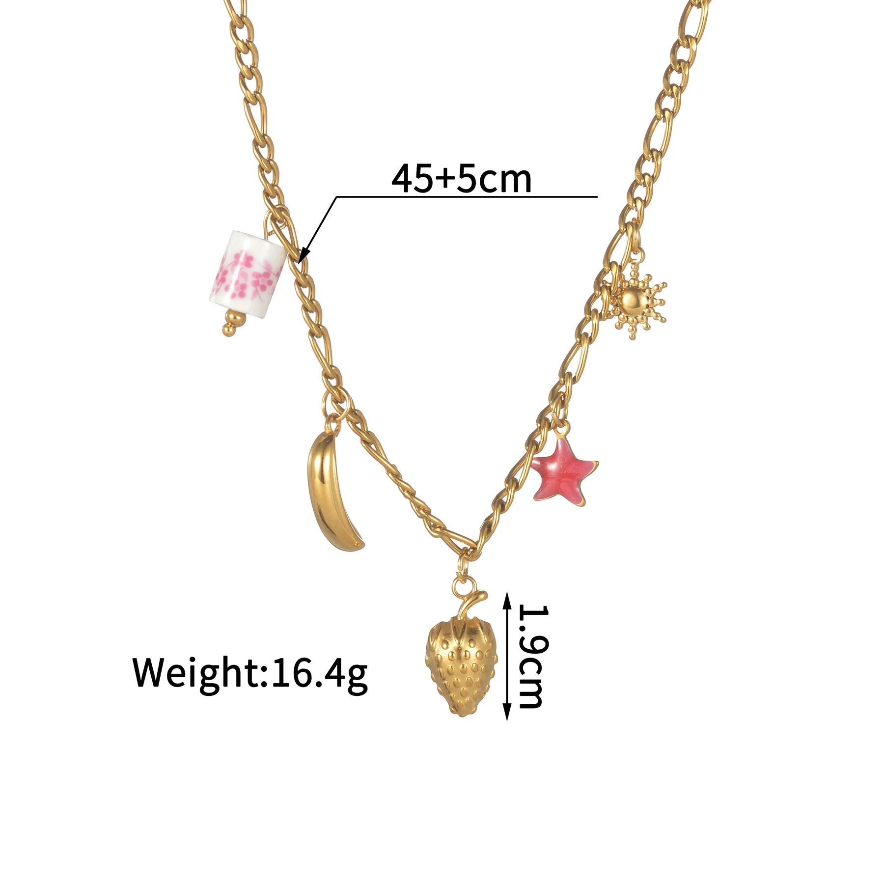 Women's Bohemian Style Stainless Steel Animal Zodiac Ceramic Necklace With Long O Shaped Chain And Electroplating - Image 10