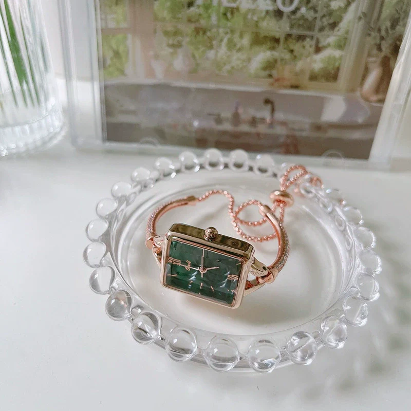Women's Bracelet Watch Alloy Case Ordinary Glass Mirror Leisure Marble Square Design - Image 4