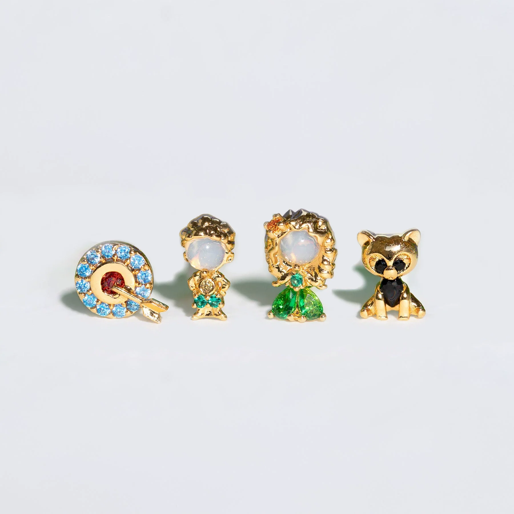 Women's Cartoon Villain Copper Needle Earrings With Microembedded Colorful Zircon - Image 6