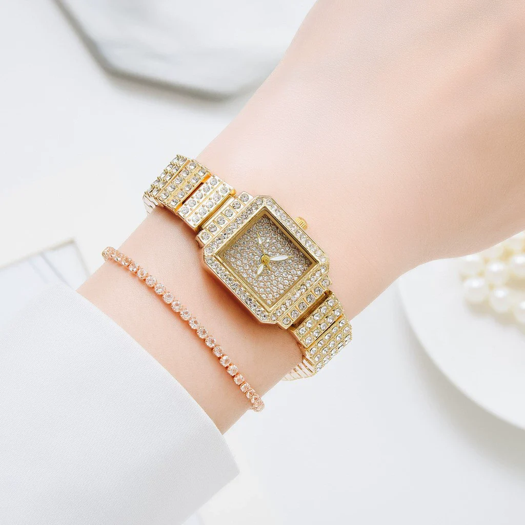 Women's Casual Alloy And Canvas Square Head Quartz Watch Set - Image 12