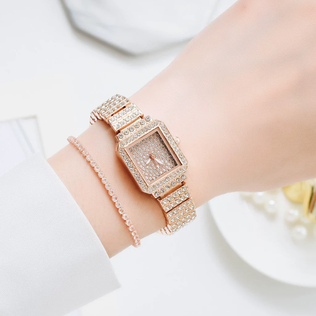 Women's Casual Alloy And Canvas Square Head Quartz Watch Set - Image 14