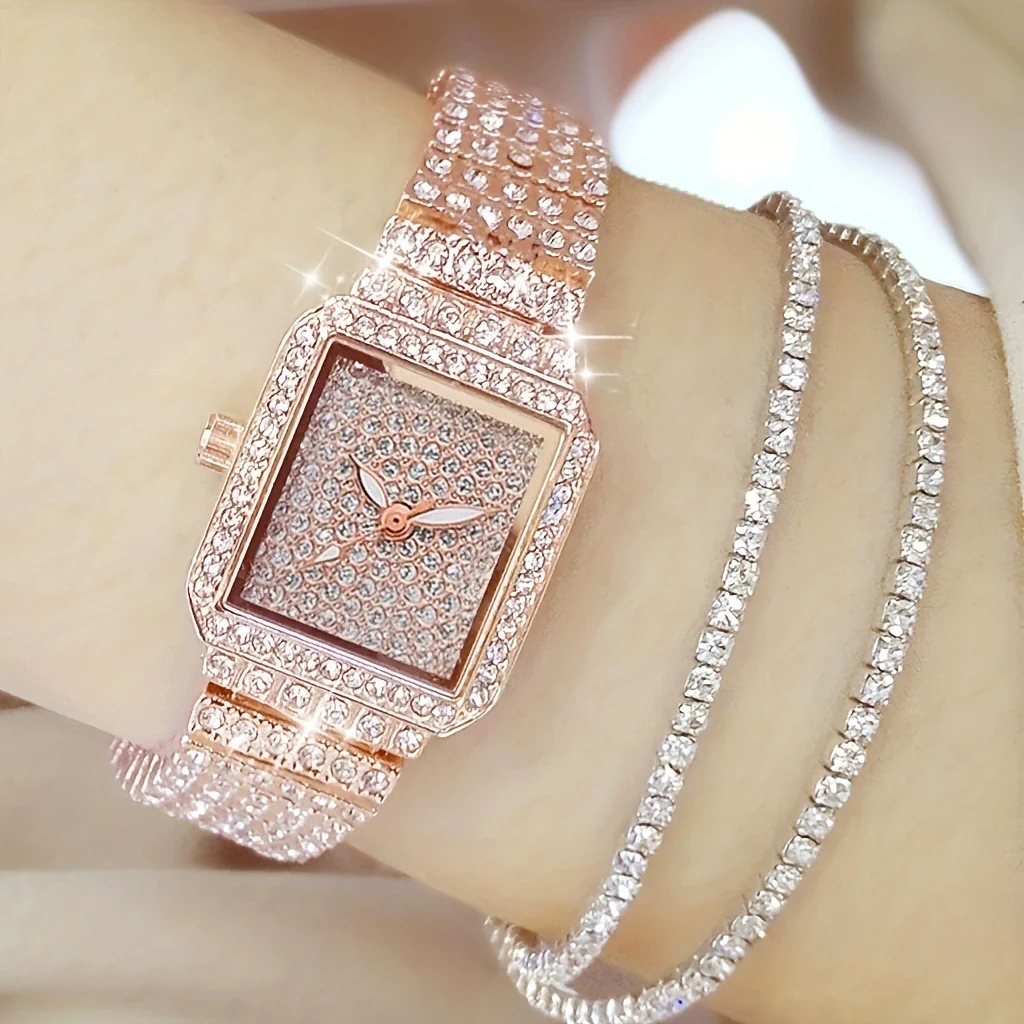 Women's Casual Alloy And Canvas Square Head Quartz Watch Set - Image 4