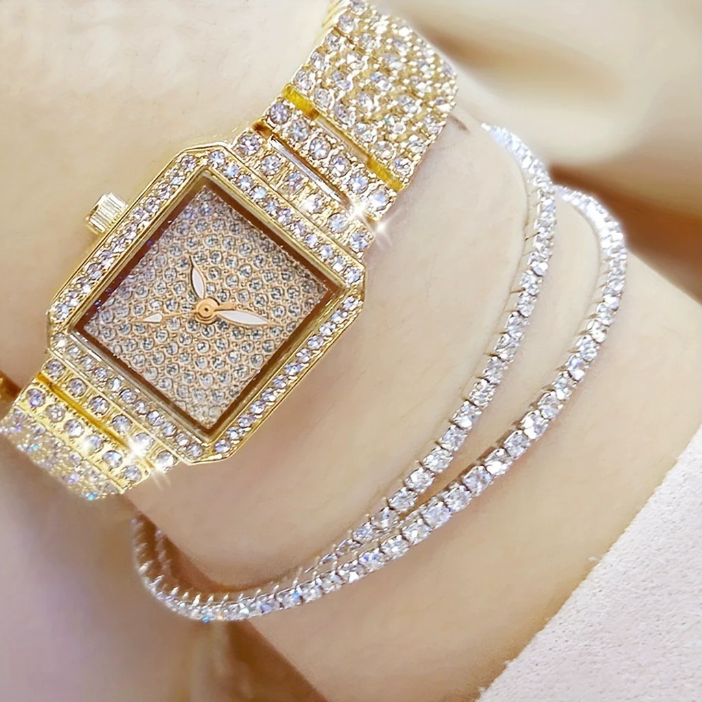 Women's Casual Alloy And Canvas Square Head Quartz Watch Set - Image 9