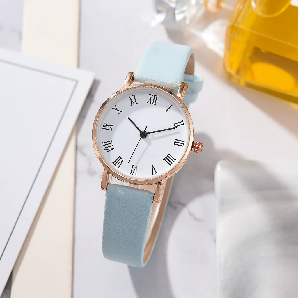 Women's Casual Alloy Case Imitation Leather Strap Stainless Steel Buckle Round Dial Quartz Watch - Image 13