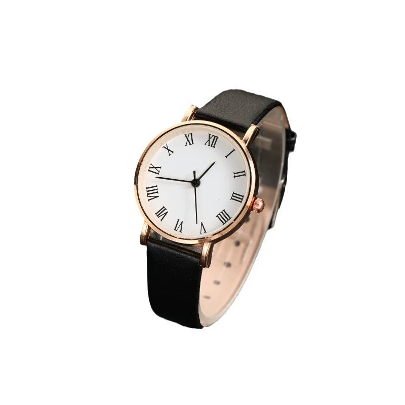 Women's Casual Alloy Case Imitation Leather Strap Stainless Steel Buckle Round Dial Quartz Watch - Image 5