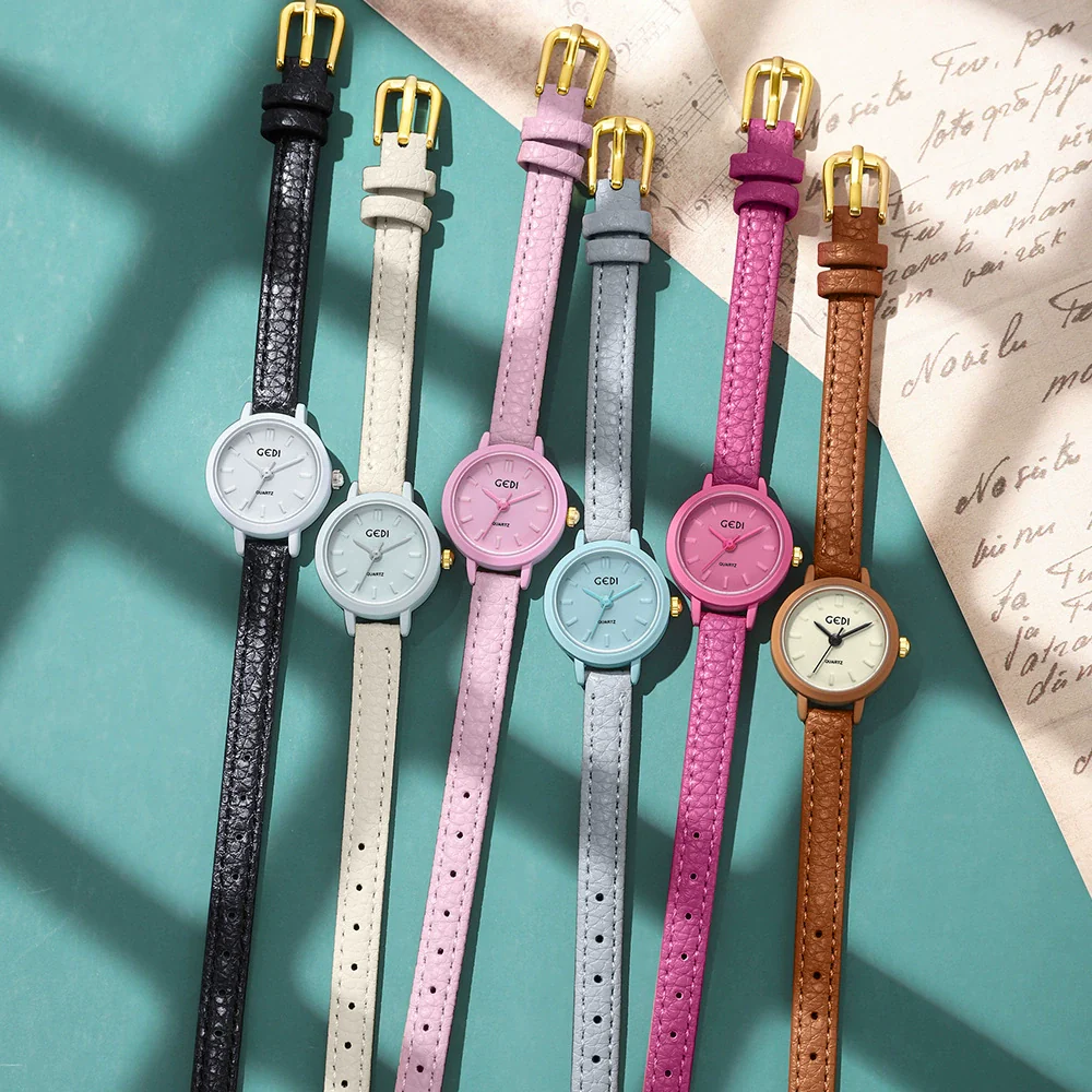 Women's Casual Alloy Case Mineral Reinforced Glass Mirror Stainless Steel Buckle Round Dial Waterproof Quartz Watch - Image 4