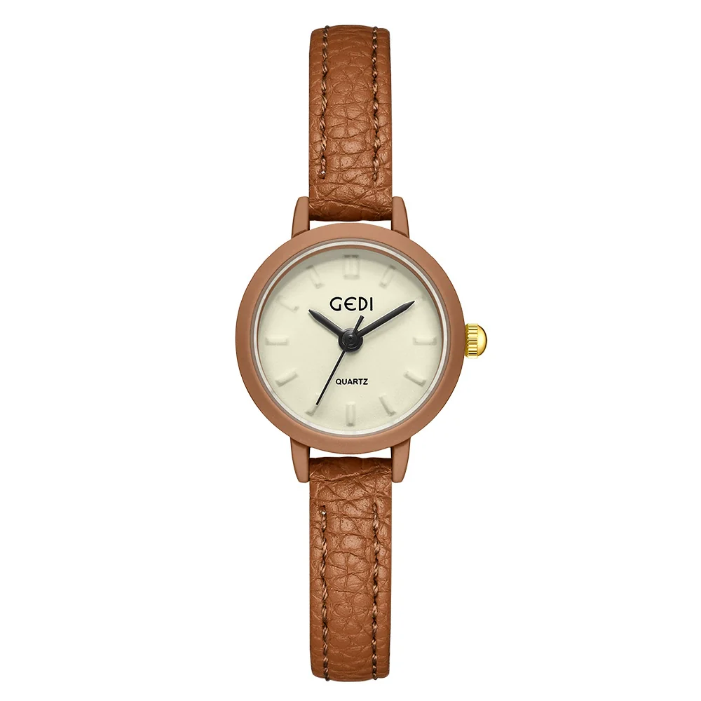 Women's Casual Alloy Case Mineral Reinforced Glass Mirror Stainless Steel Buckle Round Dial Waterproof Quartz Watch - Image 5