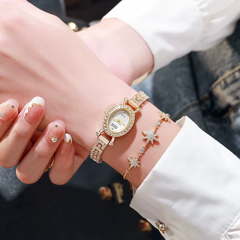 Women's Casual Chain Watch With Metal Shell Face Round Dial And Stainless Steel Buckle - Image 4
