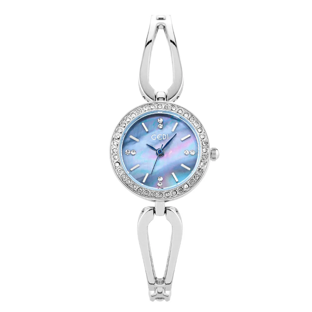 Women's Casual Elegant Alloy And Stainless Steel Quartz Bracelet Watch With Round Dial And Rhinestone Frame - Image 6
