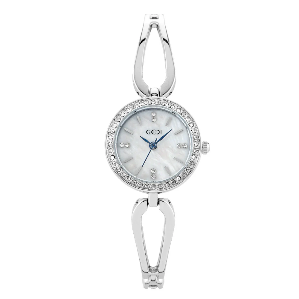 Women's Casual Elegant Alloy And Stainless Steel Quartz Bracelet Watch With Round Dial And Rhinestone Frame - Image 8