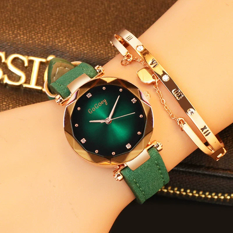 Women's Casual Fashion Alloy Imitation Leather Strap Round Dial Quartz Watch