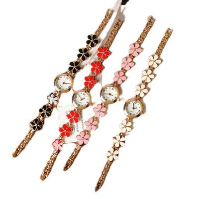 Women's Casual Fashion Clover Five Leaf Stainless Steel Round Dial Bracelet Watch Jewelry - Image 5