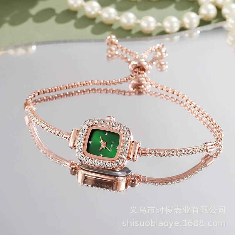 Women's Casual Fashion Square Alloy Watch With Diamondencrusted - Image 4
