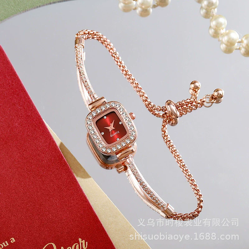 Women's Casual Fashion Square Alloy Watch With Diamondencrusted - Image 8