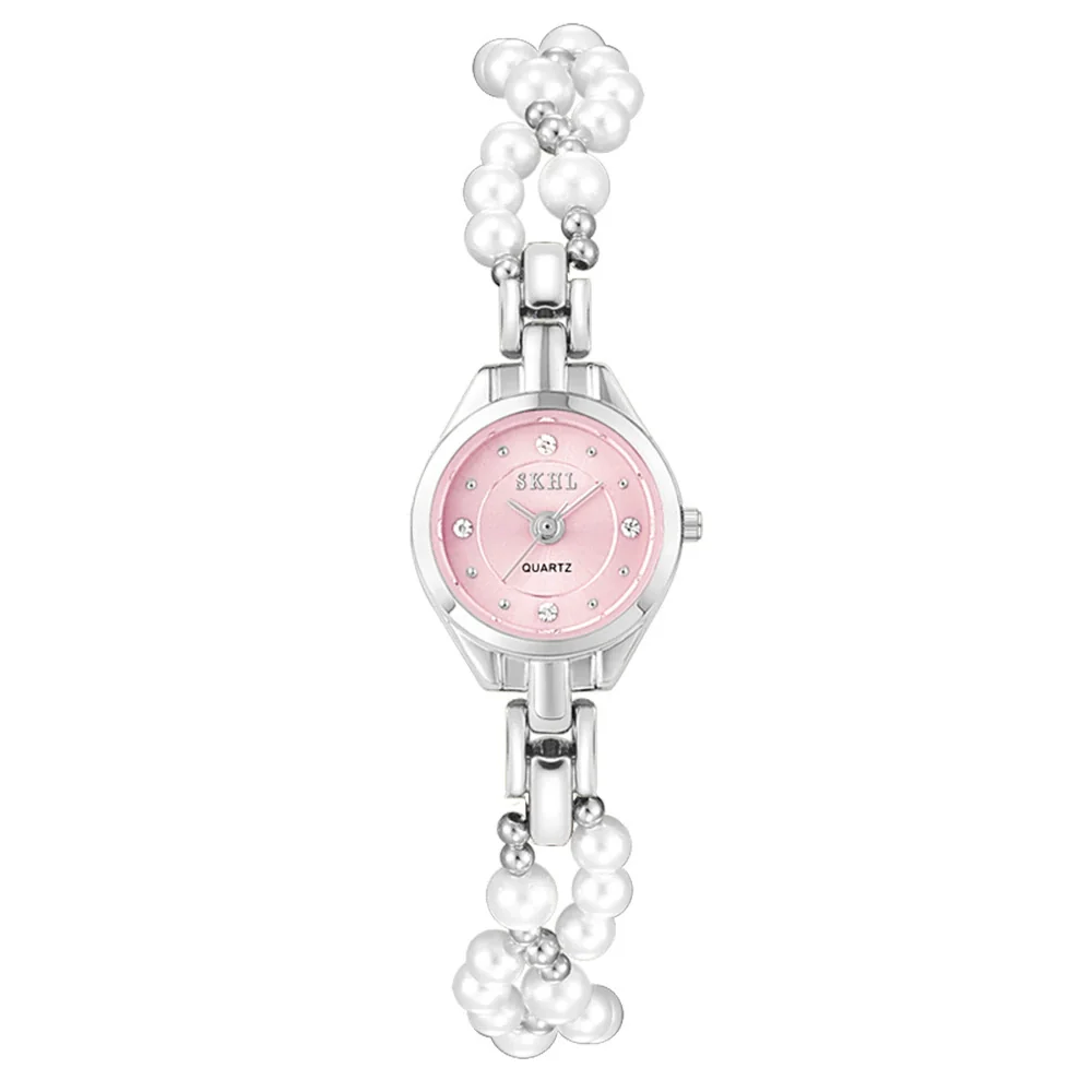 Women's Casual Mini Round Alloy Case And Strap Quartz Watch With Printed Logo - Image 10