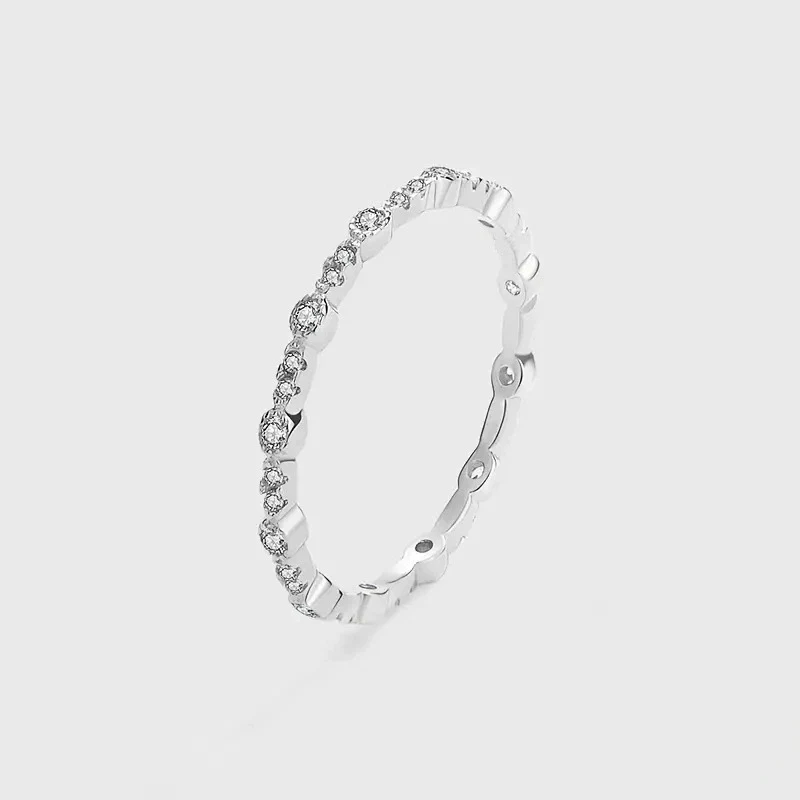 Women's Casual Minimalist Geometric Copper Ring With Zirconia Popular Jewelry