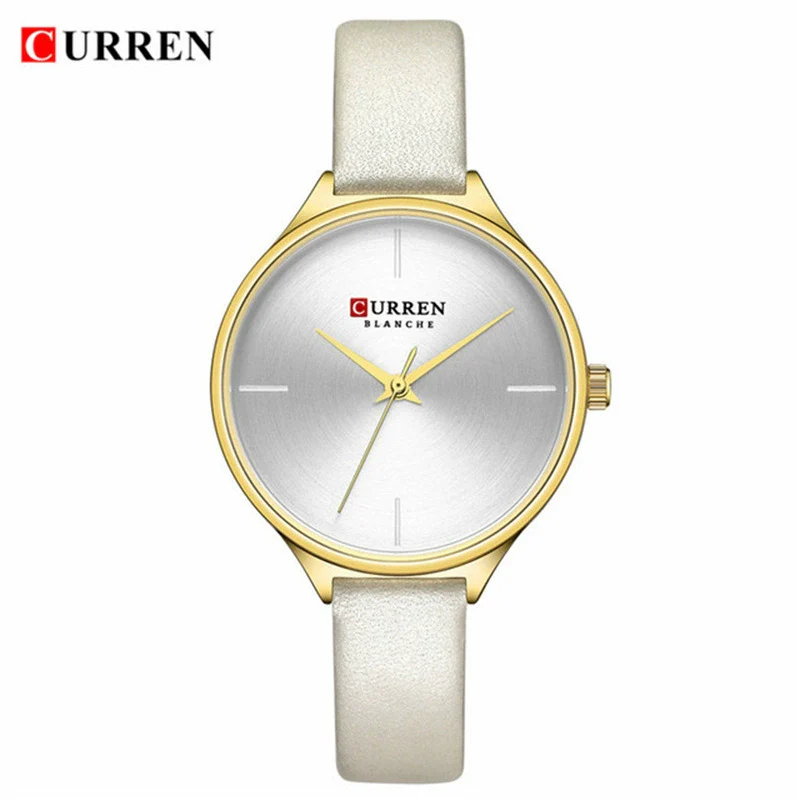 Women's Casual Quartz Watch Metal Case Imitation Leather Strap Round Dial Mineral Strengthened Glass Mirror - Image 5