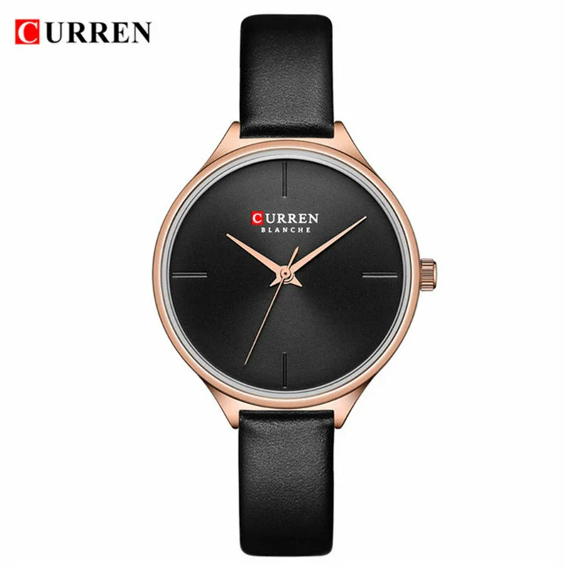 Women's Casual Quartz Watch Metal Case Imitation Leather Strap Round Dial Mineral Strengthened Glass Mirror - Image 7