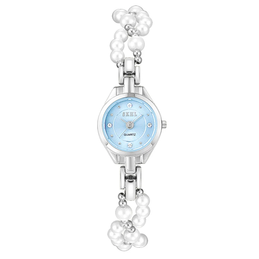 Women's Casual Round Dial Alloy Case Pearl Bracelet Watch With Stainless Steel Jewelry Buckle - Image 7