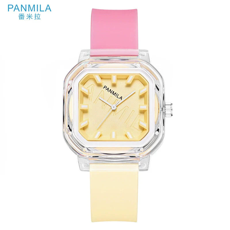 Women's Casual Square Silicone Band Alloy Case Stainless Steel Buckle Quartz Watch - Image 18