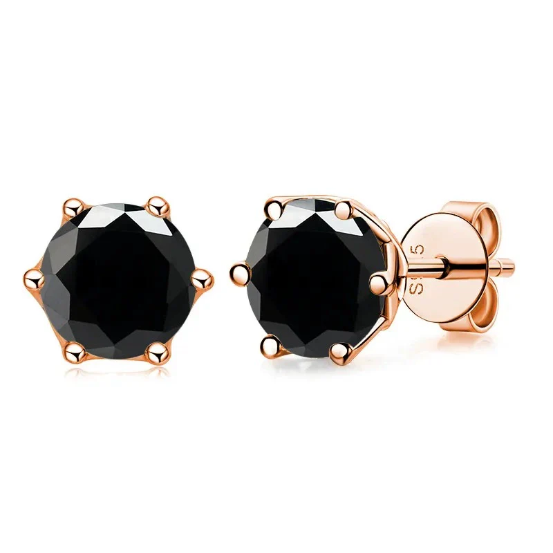 Women's Classic Moissanite Earrings In Sterling Silver With Round Shape - Image 4