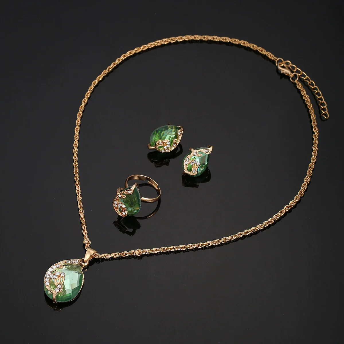 Women's Cloisonne Alloy Jewelry Set With Elegant Flowers And Oval Dial Retro Style Watch - Image 3