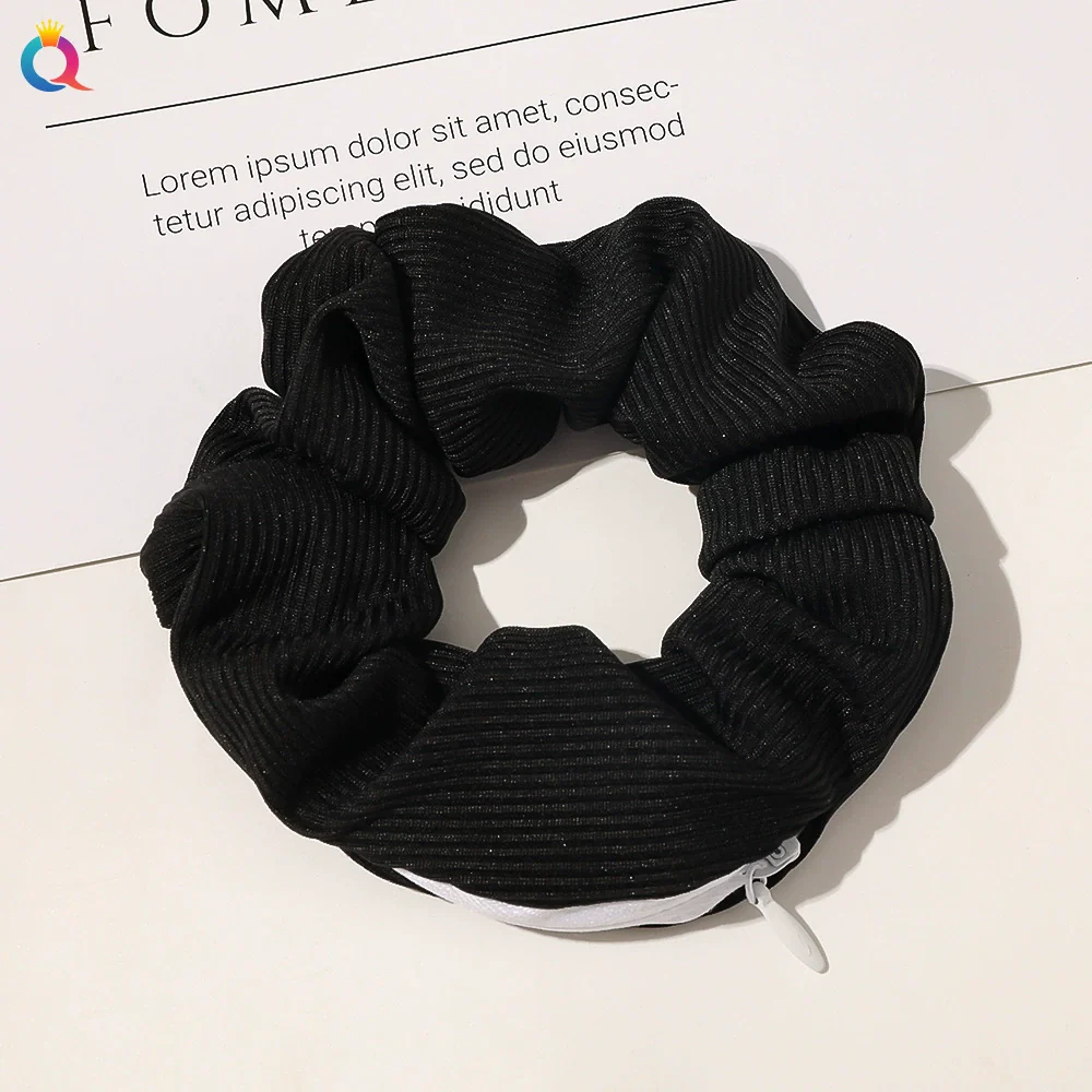 Women's Cloth And Pu Handmade Zipper Large Intestine Hair Ring Hair Accessories - Image 13