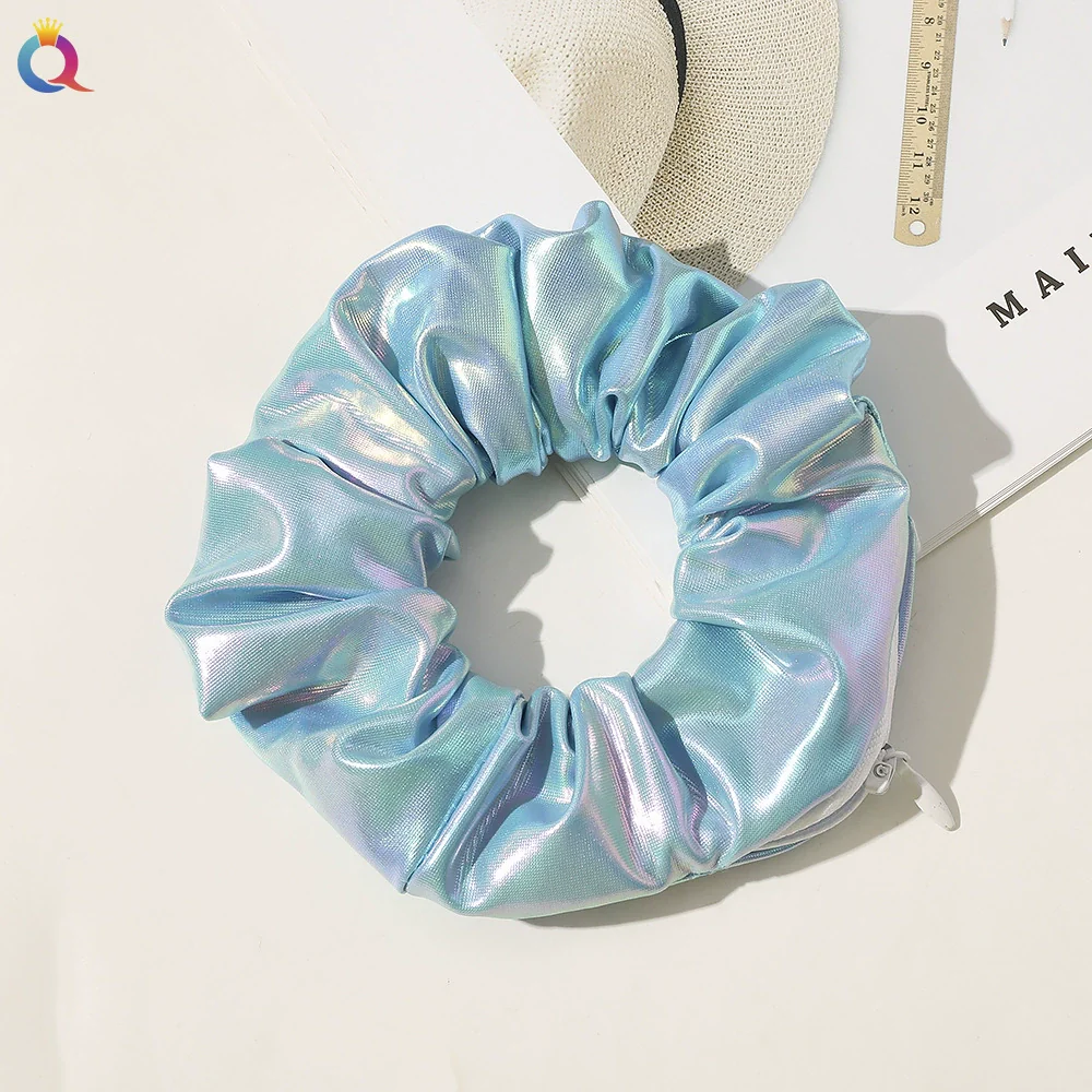 Women's Cloth And Pu Handmade Zipper Large Intestine Hair Ring Hair Accessories - Image 7