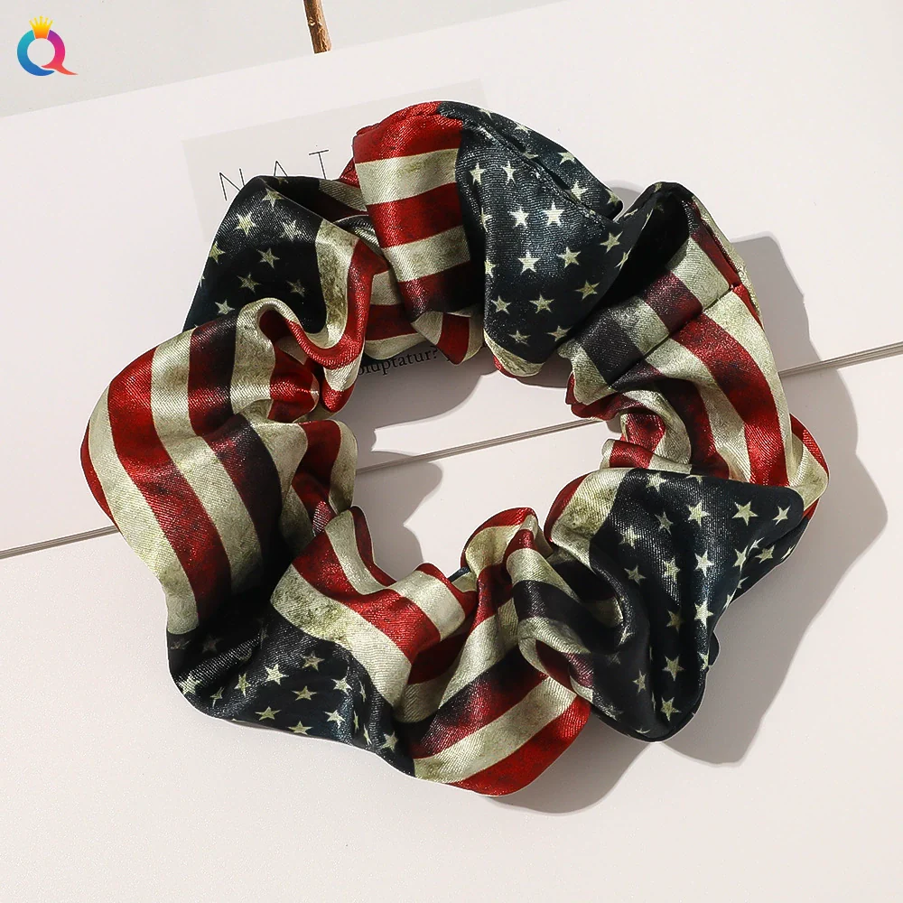 Women's Cloth Hair Ring With American Flag Pattern Pure Handmade - Image 11