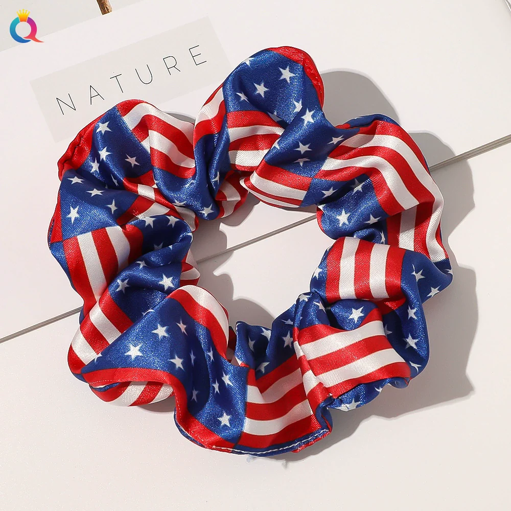 Women's Cloth Hair Ring With American Flag Pattern Pure Handmade - Image 5